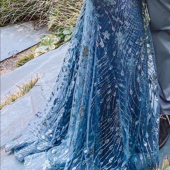 Mori Lee prom dress, size 10, fits like a 6-8, low corset back & lots of beading - Picture 2 of 4